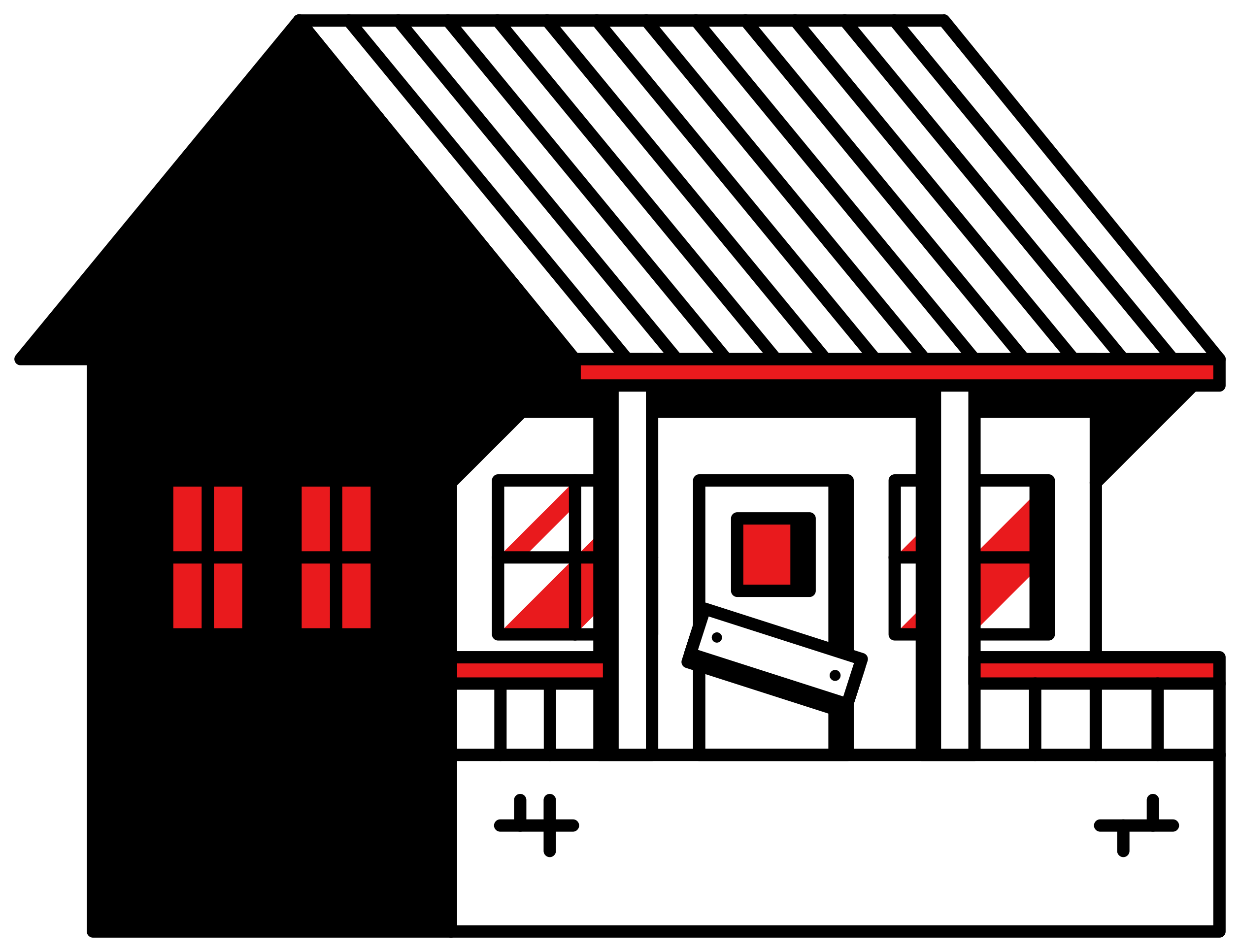 Boarded-up house